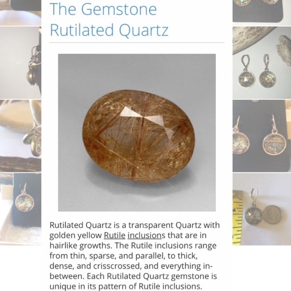 5 Stone Rutilated Quartz & Vermeil Necklace, 18” - Picture 8 of 8